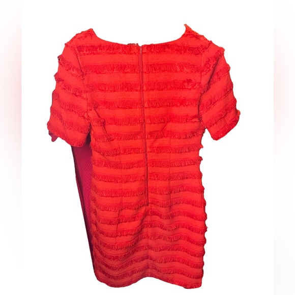 Belle Badgley Mischka Grace Dress with Fringe Detailing in Red Size 2 - Picture 6 of 7
